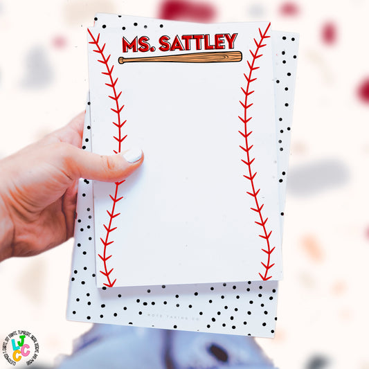 Custom Baseball Notepad