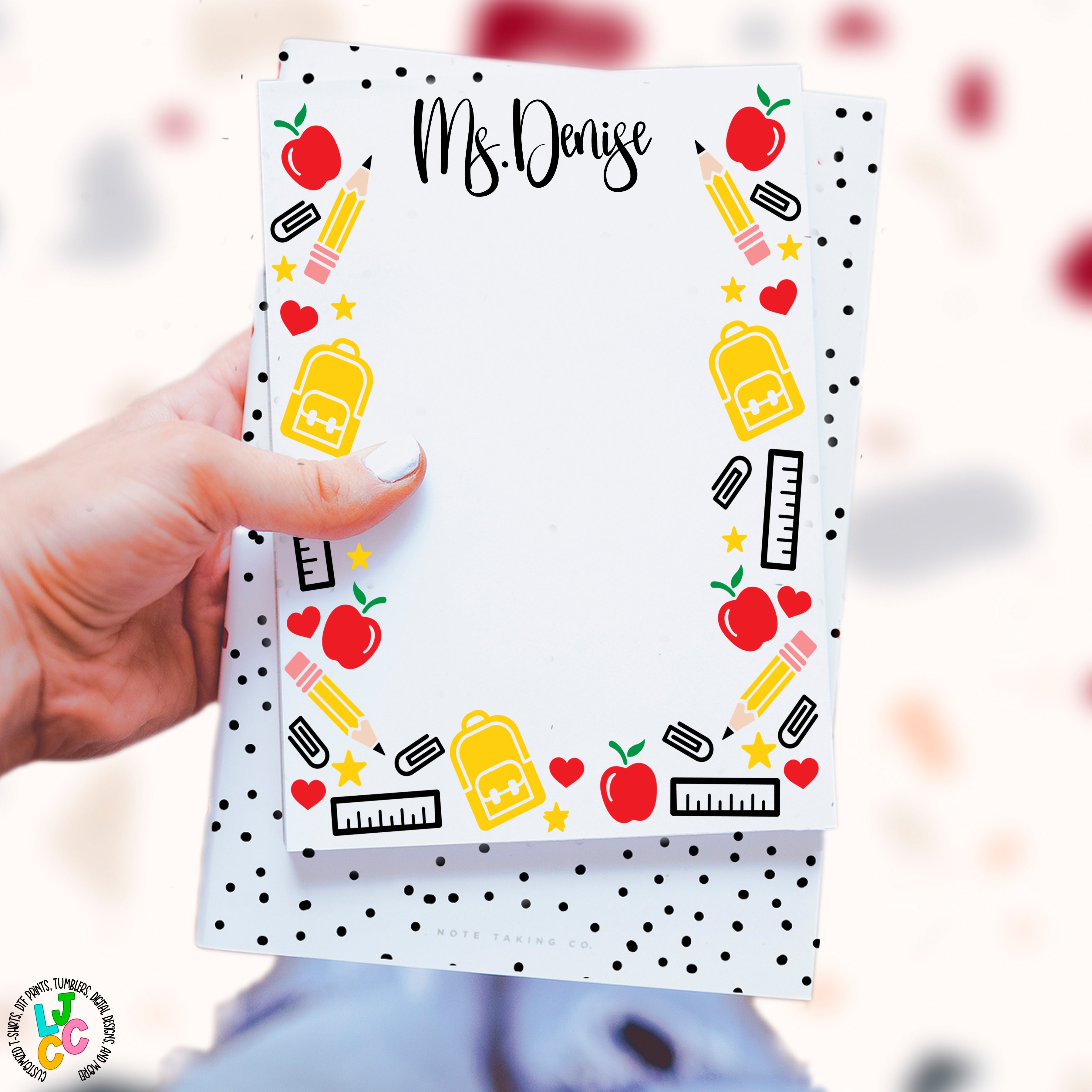 Custom Teacher Border Notepad – LJ Creation Co.
