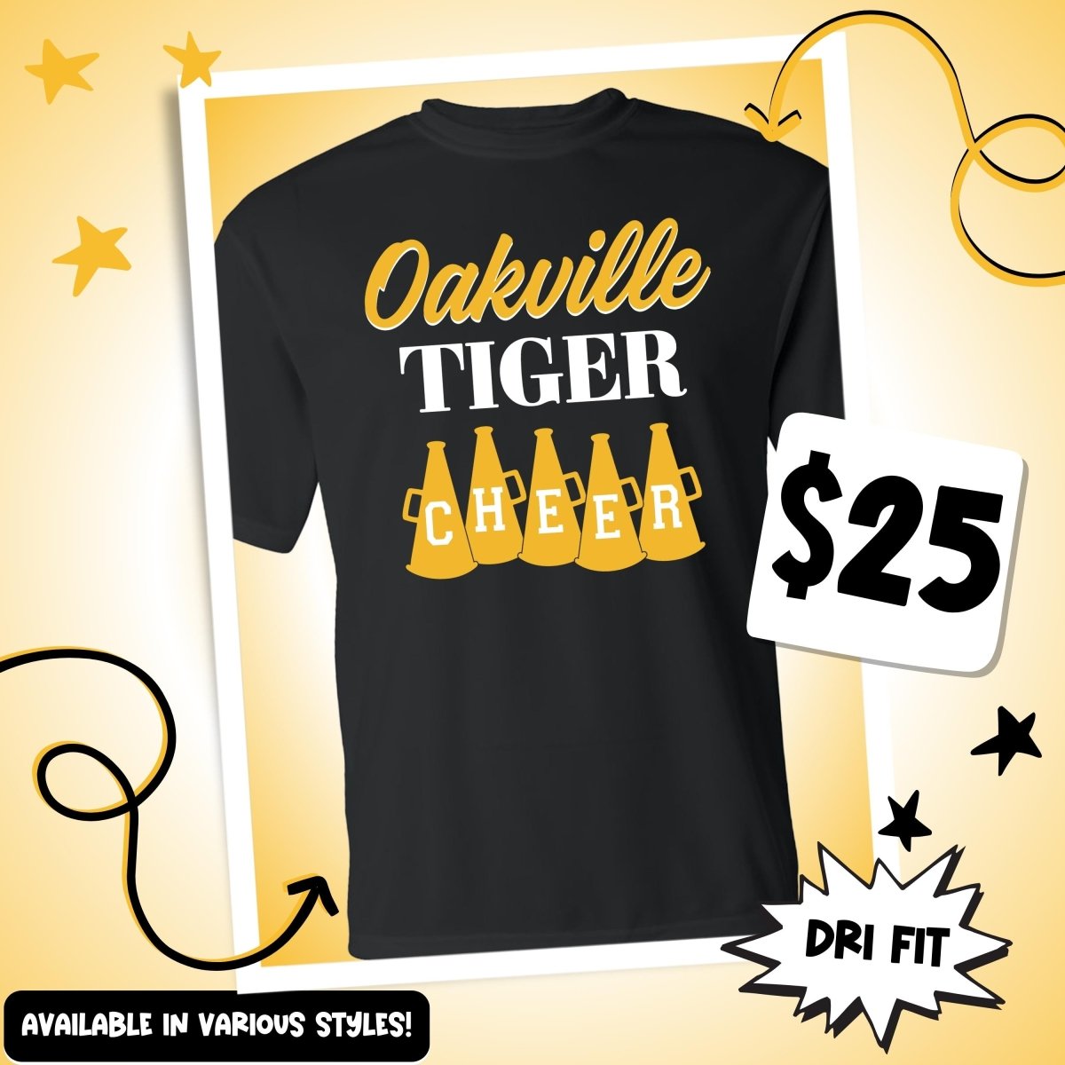 Oakville Tiger Cheer Megaphones