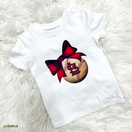 Cards Bow Baseball Toddler Tee