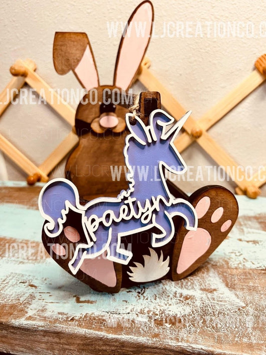 Unicorn Bunny Easter Basket Tags