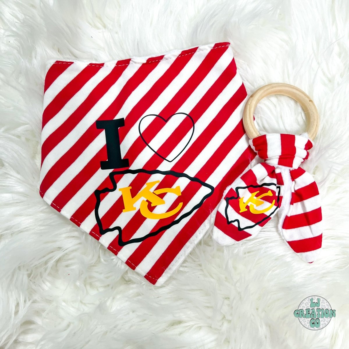 KC Chiefs Baby Bib and Toy Set