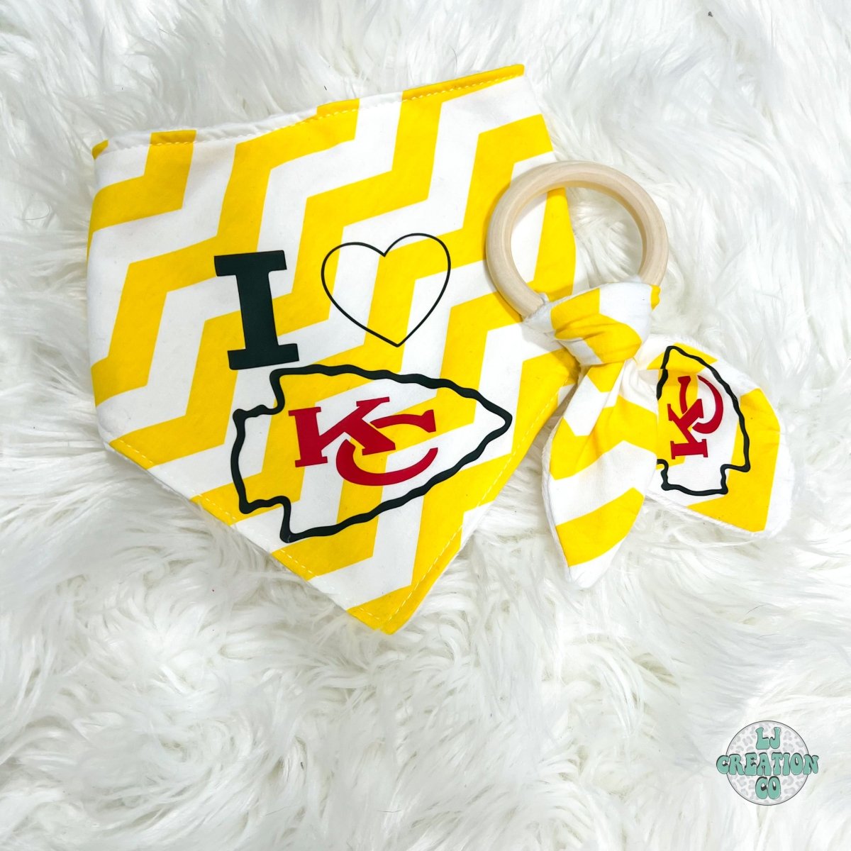 KC Chiefs Baby Bib and Toy Set