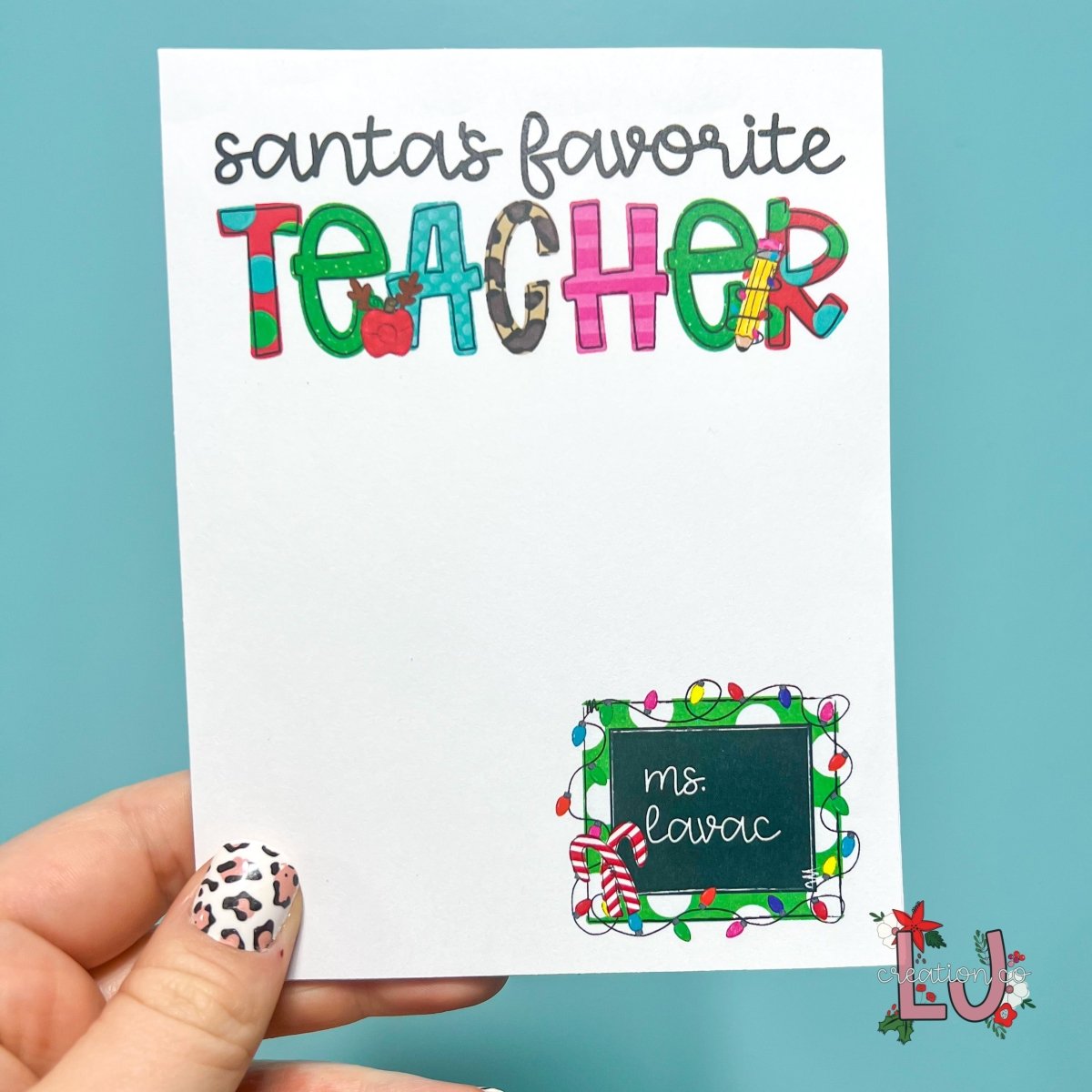 Teacher Christmas Notepads