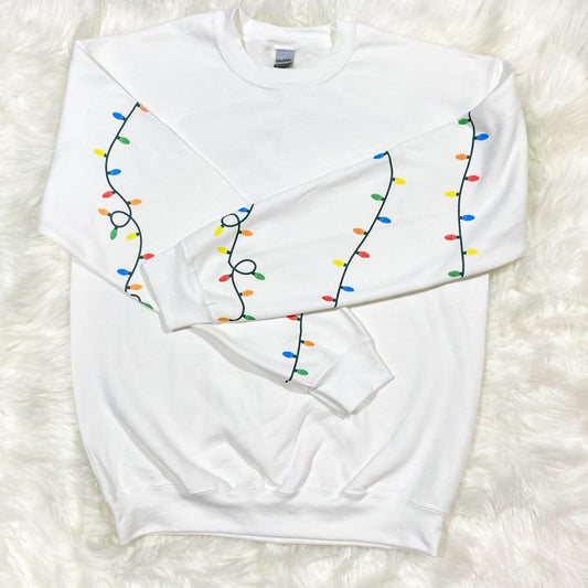 Christmas Lights sweatshirt with Custom Decal