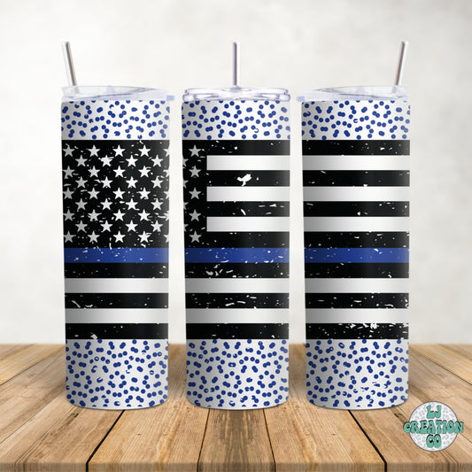 Police Flag and dots 20oz Tumbler